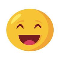 happy emoji face classic flat style icon vector