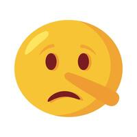 cara de emoji triste con icono de estilo plano de nariz larga vector