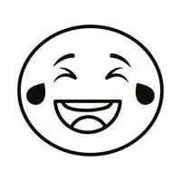 emoji face laughing classic line style icon vector