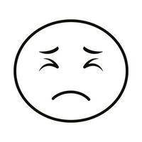 sad emoji face classic line style icon vector