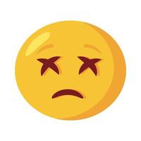 icono de estilo plano clásico de cara de emoji triste vector