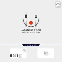 japanese food fork and spoon simple logo template vector illustration vector file