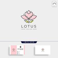 flower floral line beauty premium simple logo template vector icon element