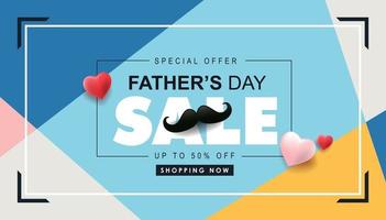 Happy Fathers Day sale banner background vector
