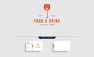 comida y bebida diseño de logotipo plano simple ilustración vectorial icono elemento logo con descarga de tarjeta de visita vector