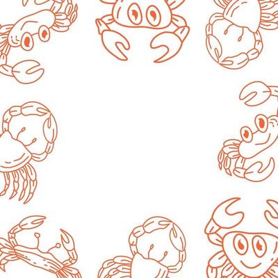 Crab Funny Frame Empty Template Vector