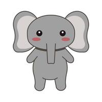 elephant cute animal Kawaii animal vector