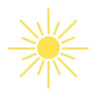 el icono del sol es un sol abstracto amarillo para representar el clima vector