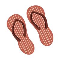 Beach shoes with stripes Flip flops summer footwear vector