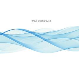 Blue wave design flowing stylish background vector