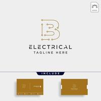 connect or electrical b logo design vector icon element isolated with business card include