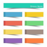 Sticky note with flat color  Vector