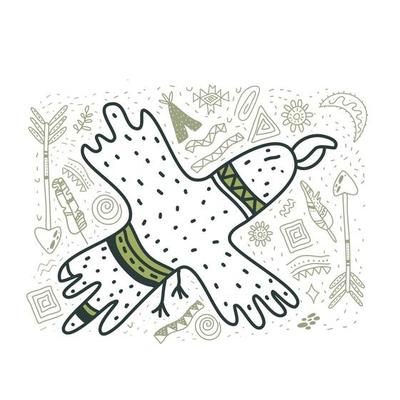 The cute eagle drew a doodle style with an Indian pattern Cute nursery bird in scandinavian style Childish print for nursery kids apparel poster