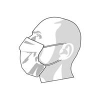man in a protective mask sideways vector