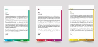 abstract colorful Business professional letterhead templates set vector