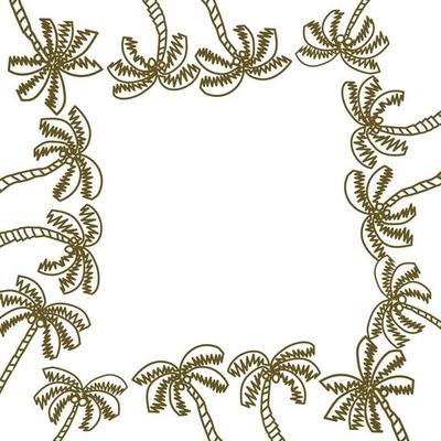 coconut tree Frame Empty Template Vector