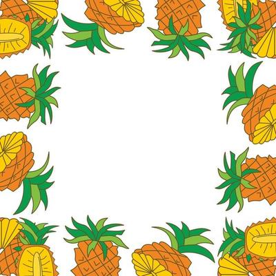 Pineapple Frame Empty Template Vector