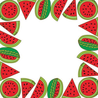 Watermelon Fruit Frame Empty Template Vector