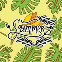 Summer Frame Text Template Vector Background