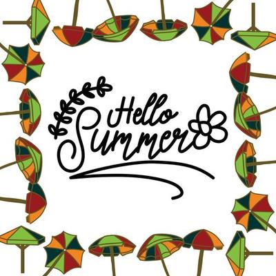 Summer Frame Text Template Vector Background