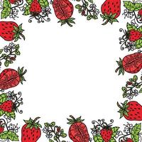 Strawberry Fruit Frame Empty Template Vector