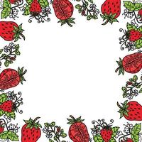 Strawberry Fruit Frame Empty Template Vector