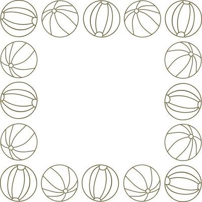 Beach Ball Frame Empty Template Vector