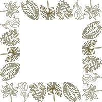 Flower Leaf Frame Empty Template Vector