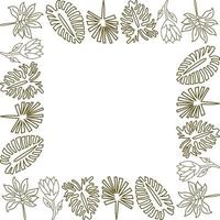 Flower Leaf Frame Empty Template Vector