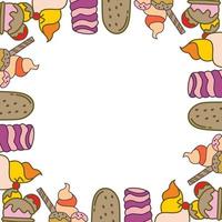 Ice Cream Frame Empty Template Vector