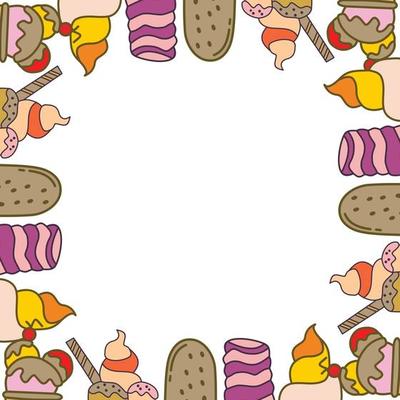 Ice Cream Frame Empty Template Vector