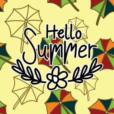 Summer Frame Text Template Vector Background