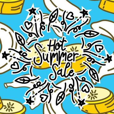 Summer Frame Text Template Vector Background