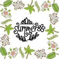 Summer Frame Text Template Vector Background