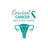 mes de concientización sobre el cáncer de cuello uterino vector