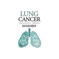 Lung cancer awareness month november banner vector