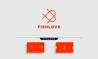 love fish logo design vector