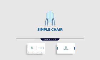 elemento de icono de vector de diseño de logotipo de silla