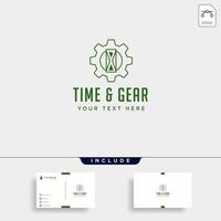 gear time logo line design vector