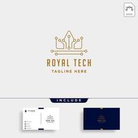 crown technology logo design vector