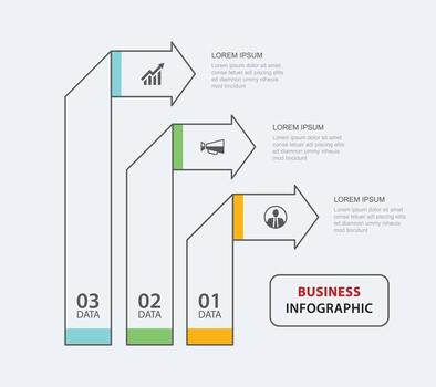 Ficha de infografías de 3 datos, papel, línea delgada, plantilla de índice, ilustración vectorial, el fondo abstracto se puede utilizar para el diseño de flujo de trabajo, paso de negocio, banner, diseño web vector