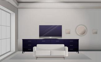 ilustration vector graphic of realistic living room design
