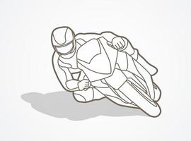 Outline Motorcycle Racing Action vector