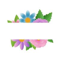 Floral frame for text vector