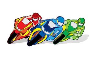 Group of Motorcycle Racing Action vector