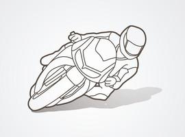 Motorcycle Racing Outline vector