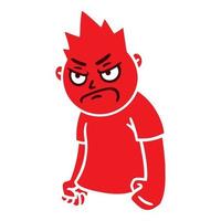 Man with angry emotion Mad emoji avatar Portrait of a grumpy person Cartoon style Flat design vector illustration