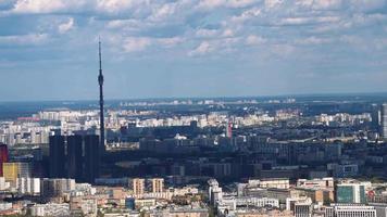 Moscow city top view slow motion video of the city of Moscow from the highest vantage point in Europe