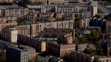 video al rallentatore vista dall'alto della città di Mosca della città di Mosca dal punto di osservazione più alto in Europa