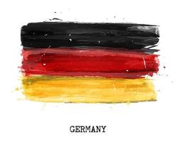 Watercolor painting flag of Germany  Vector
